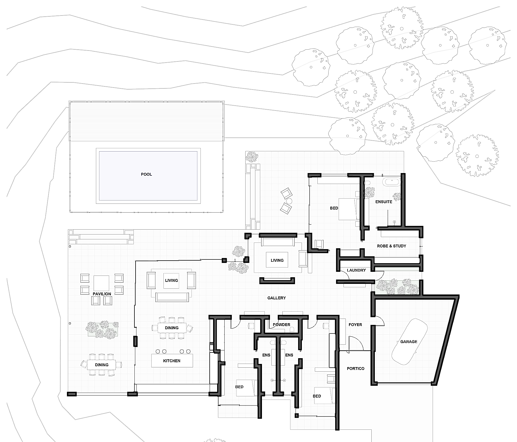 Ground floor plan, Skjul Hus